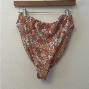Skatie Floral Bikini Bottom - Red and Orange